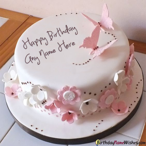 Butterfly Elegant Birthday Cake For Girls Name Generator