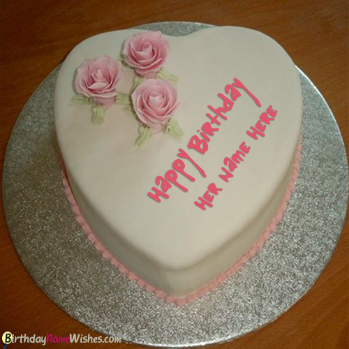 Romantic Heart Name Birthday Cake Images For Girlfriend