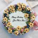 Beautiful Floral Happy Birthday Cake With Name Generator
