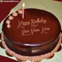 Chocolate Birthday Cake With Candle For Husband Name