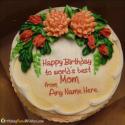 Lovely Birthday Cake For Mom With Name Generator