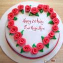 Roses Heart Birthday Cake For Lover With Name