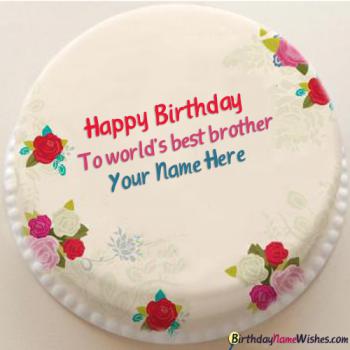 Beautiful Birthday Cake For Brother With Name Editing
