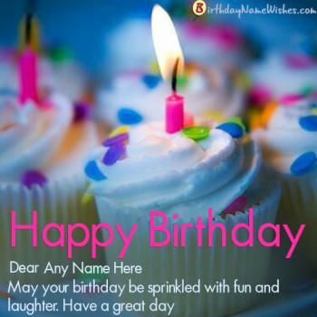 Beautiful Happy Birthday Card With Name Editor Online
