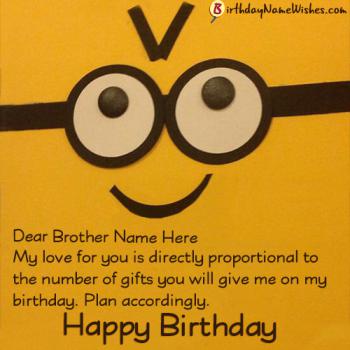 Funny Birthday Wishes For Brother With Name Editor
