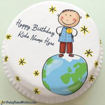 Intelligent Boy Birthday Cake for kids With Name Editing