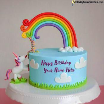 Magical Colorful Unicorn Birthday Party Ideas With Name Editor