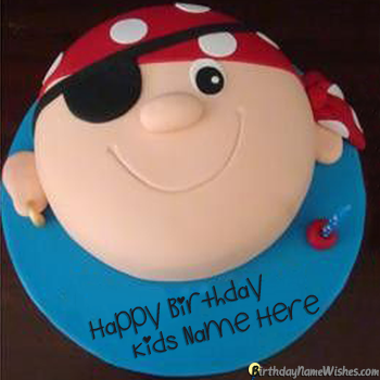 Pirate Birthday Cake For Kids Boys With Name Editor